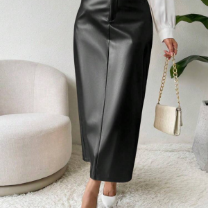 The Noir Luxe Leather Maxi